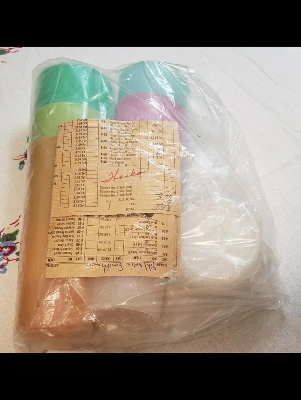 NEW Vintage Set Of MCM Tupperware 16 Oz Tumblers With Lids & Original Order Form